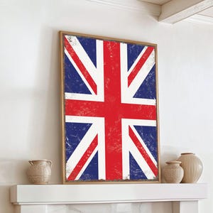 Vintage British Flag Poster: Distressed UK Design, Rustic Wall Art