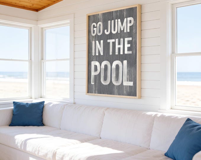 Pool Wall Art Sign, Smoke Gray Pool