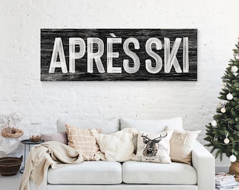 Apres Ski Wall Art Print, Modern Farmhouse Winter Decor, Cozy Lodge Style