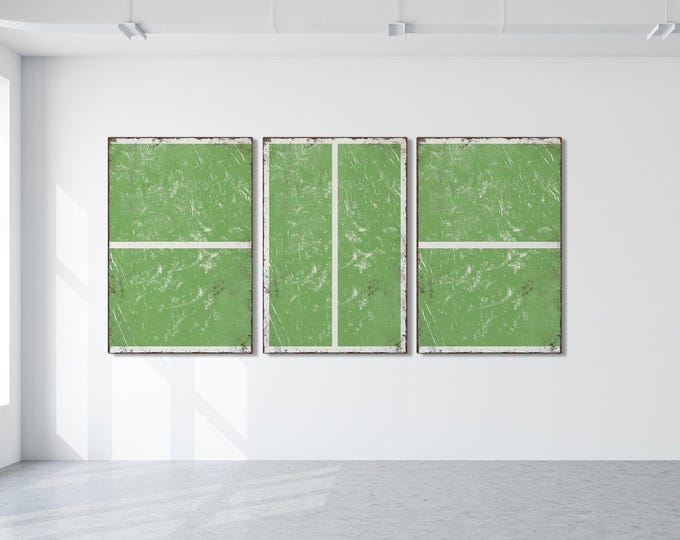 Triptych PICKLEBALL Wall Art,  3 Piece Framed Set, Pickleball Gifts, Sports-themed decor, Modern Farmhouse, Light Green