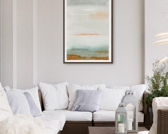 Watercolor Coastal Print: Waves and Sand Collection (Canvas or Aluminum)