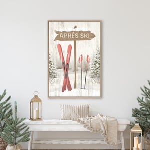 Retro Apres Ski Schild, Apres Ski Wandbild, Retro Ski Schild, Winter Hauswanddekor, Ski Geschenk für Sie, Skihütte Dekor, Leinwand oder Metallschild