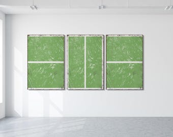 Triptych PICKLEBALL Wall Art,  3 Piece Framed Set, Pickleball Gifts, Sports-themed decor, Modern Farmhouse, Light Green