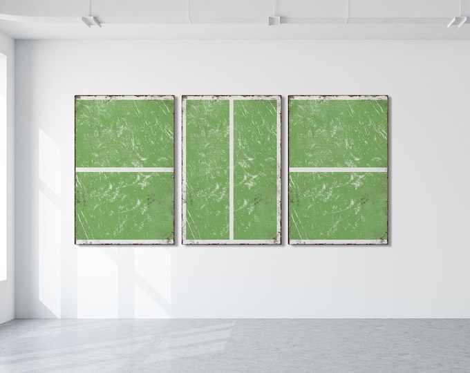 Triptych PICKLEBALL Wall Art,  3 Piece Framed Set, Pickleball Gifts, Sports-themed decor, Modern Farmhouse, Light Green