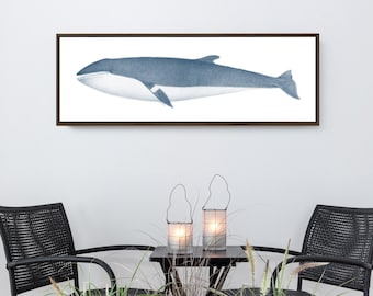 Vintage Whale Poster, Minimalist Coastal Decor, Beach House Ocean Gift