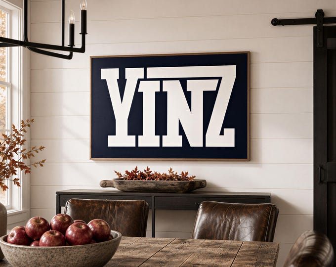 Yinzer Sign, Pittsburgh Native, Black and White Art, Large Canvas Print, Minimalist Wall Decor, Bold Typography Gift for Him or Her
