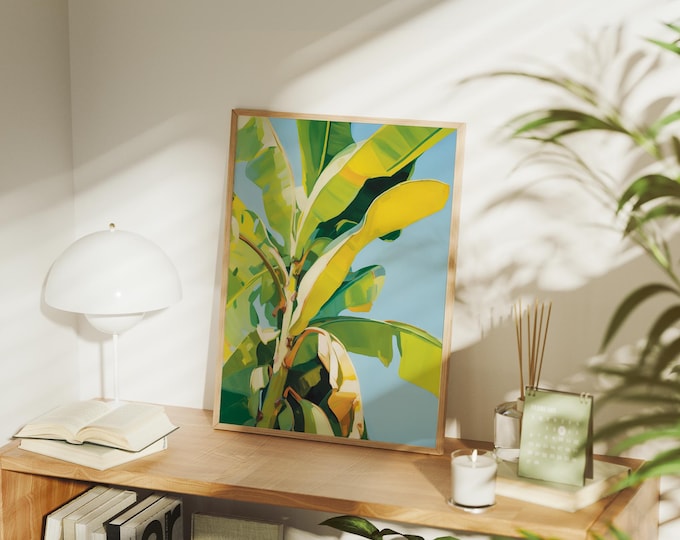 La Dolce Vita Canvas Print, Vintage Italian Wall Art, Green Palm Tree, Coastal Decor, Beachhouse Gift, Retro Tropical Poster, Summer Home