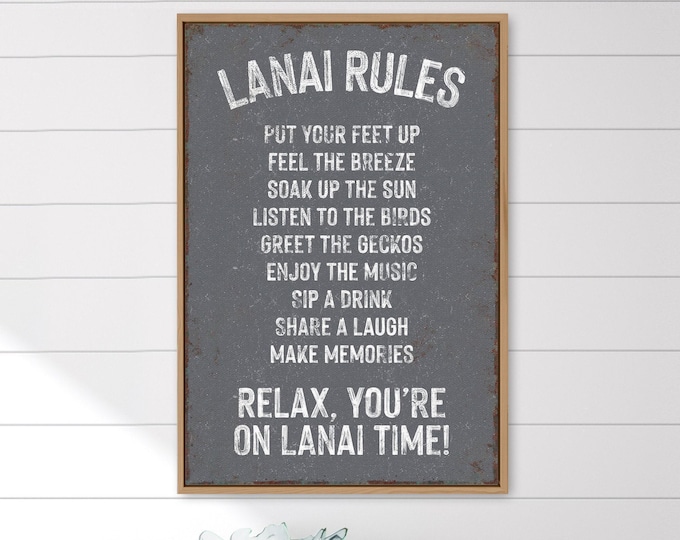 Florida Lanai Pool Sign - Rustic Vintage Aluminum Decor