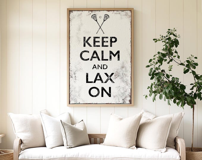 Lacrosse Wall Art: Vintage Sports Decor - Maple Frame Option