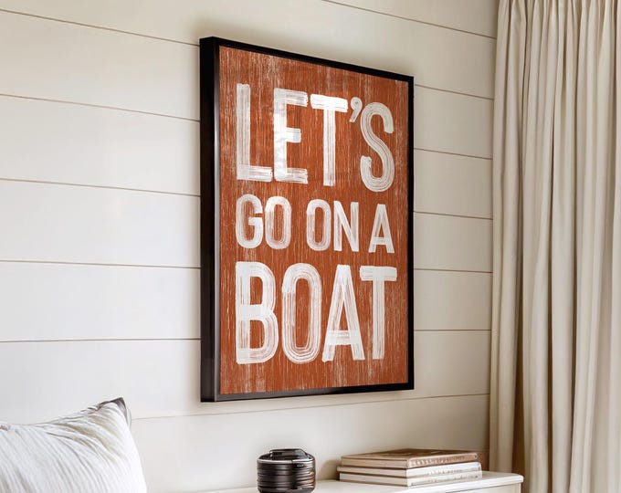Nautical Boat Sign Wall Art - Coastal Faux Wood Accent