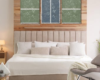 Triptych PICKLEBALL Wall Art,  3 Piece Framed Set, Pickleball Gifts, Sports-themed decor, Modern Farmhouse, Seagrass Green and Harbor Blue