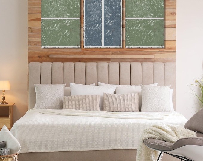 Triptych PICKLEBALL Wall Art,  3 Piece Framed Set, Pickleball Gifts, Sports-themed decor, Modern Farmhouse, Seagrass Green and Harbor Blue