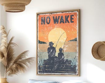 Fishing Dock Print: Vintage Father and Son Scene (Canvas or Aluminum)