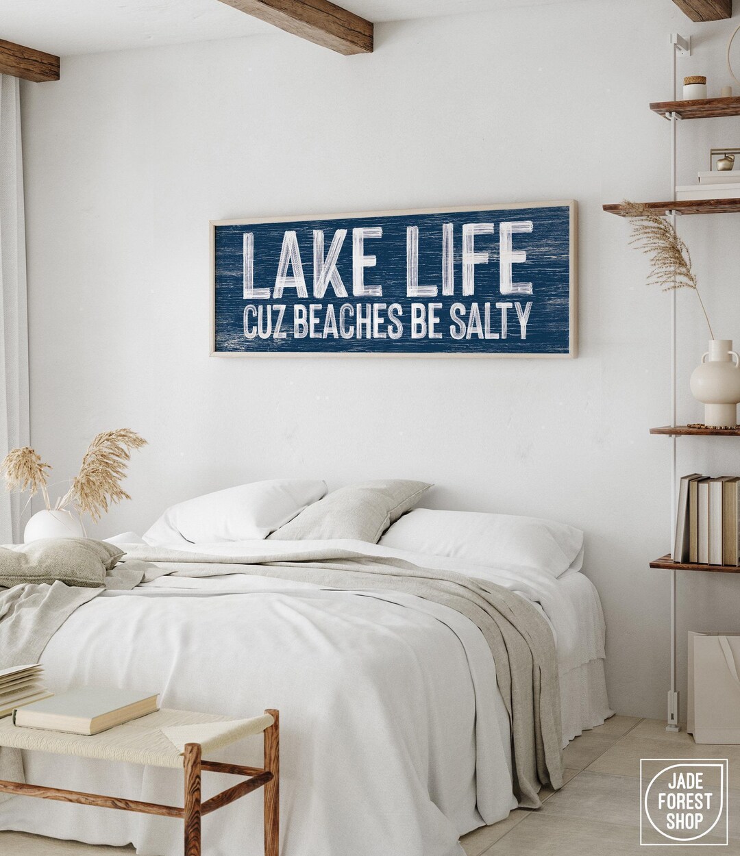Aluminum Metal Signs, Navy Lake Life Wall Art, Cuz Beaches Be