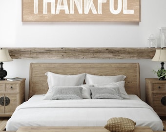 Autumn Wall Decor, Thankful Wall Art, Thanksgiving Sign, Vintage Farmhouse Style, Faux Weathered Wood, Seasonal Harvest Decoration