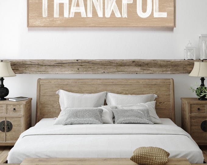 Autumn Wall Decor, Thankful Wall Art, Thanksgiving Sign, Vintage Farmhouse Style, Faux Weathered Wood, Seasonal Harvest Decoration