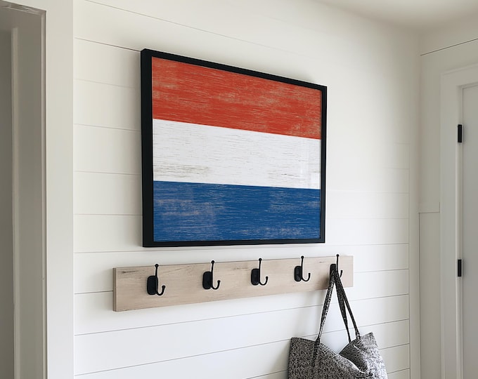 Rustic Netherlands Flag Poster: Distressed Vintage Wall Art