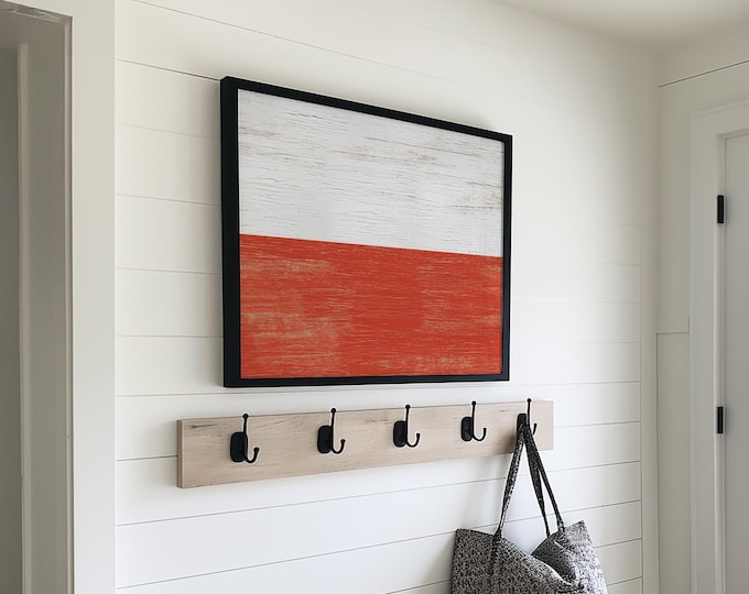 Polish Heritage Wall Art, Vintage Flag Print (Canvas or Paper Sizes)