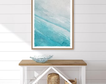 Watercolor Beach Wall Art: Waves and Sand Collection (Large Canvas)