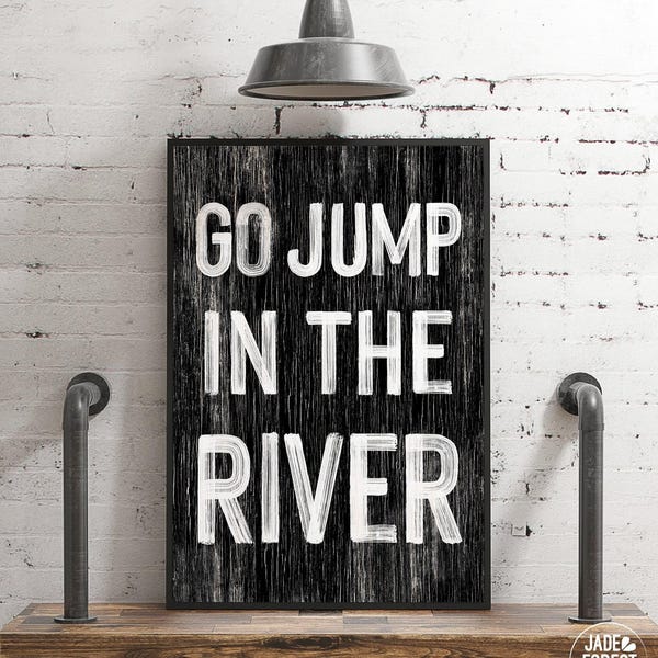 River House Wall Art Print, modernes Bauernhaus rustikaler Fluss Dekor