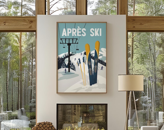 Vintage Après Ski Sign: Retro Winter Lodge Wall Decor