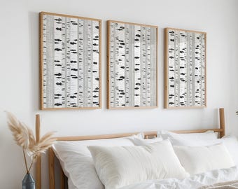 Forest Birch Tree Wall Art – Rustic Nature Decor for Cabins and Homes