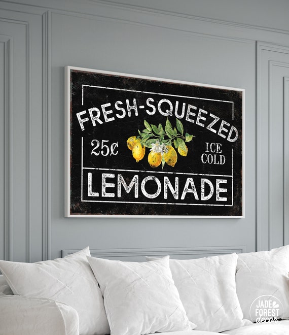 Fresh Squeezed Lemonade Sign, Rustic Farmers Market Decor