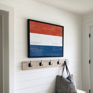 Distressed Netherlands Flag Poster, Rustic Dutch Wall Art, Canvas, Paper or Metal, Gift for Dutch Friends and Expats, Netherlands Flag Sign