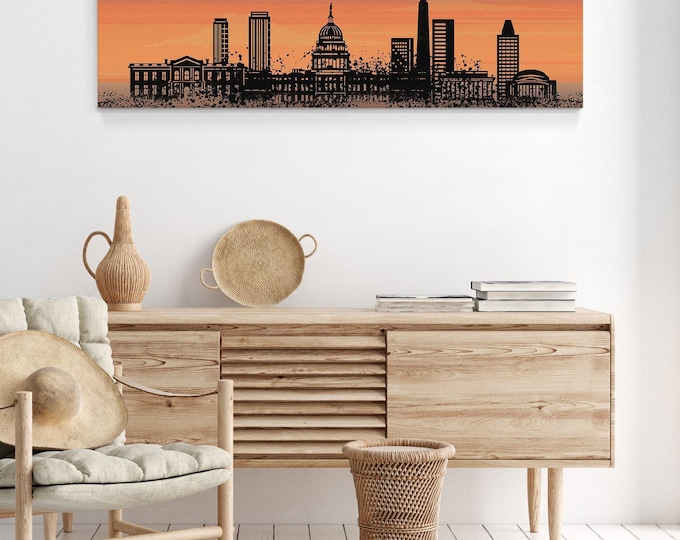 Washington DC Skyline Art: Dusk Cityscape (Canvas or Paper Prints)