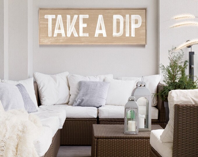 Beach Patio Wall Art, Take a Dip Sign