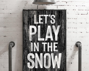 Farmhouse Winter Snowy Days Sign, Distressed Black Wood Rustic Decor