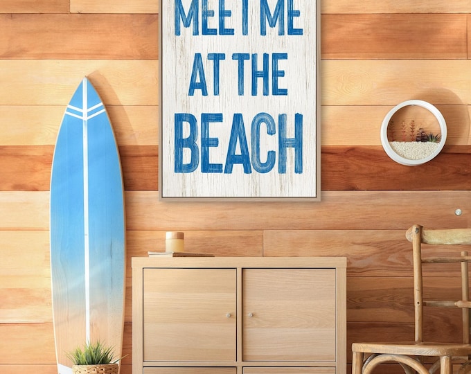 Beach House Canvas Print: Vintage Coastal Sign (Multiple Sizes Available)