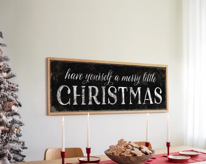 Merry Little Christmas Sign: Black & White Rustic Holiday Decor