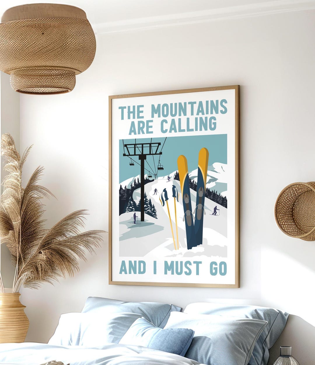 Ski Lodge Wall Art: Vintage Mountain Print - Rustic Cabin Style - Etsy
