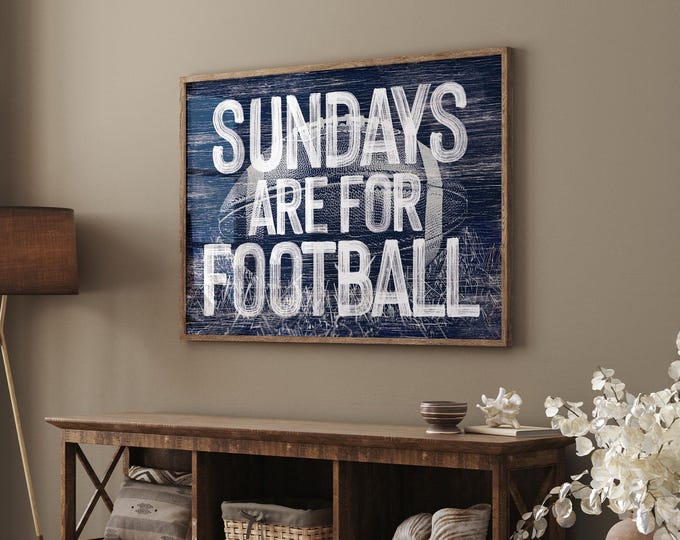 Football Wall Sign: Vintage Style - Faux Wood for Bar or Boys Room