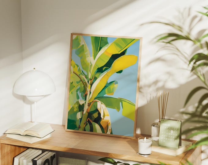 La Dolce Vita Canvas Print, Vintage Italian Wall Art, Green Palm Tree, Coastal Decor, Beachhouse Gift, Retro Tropical Poster, Summer Home