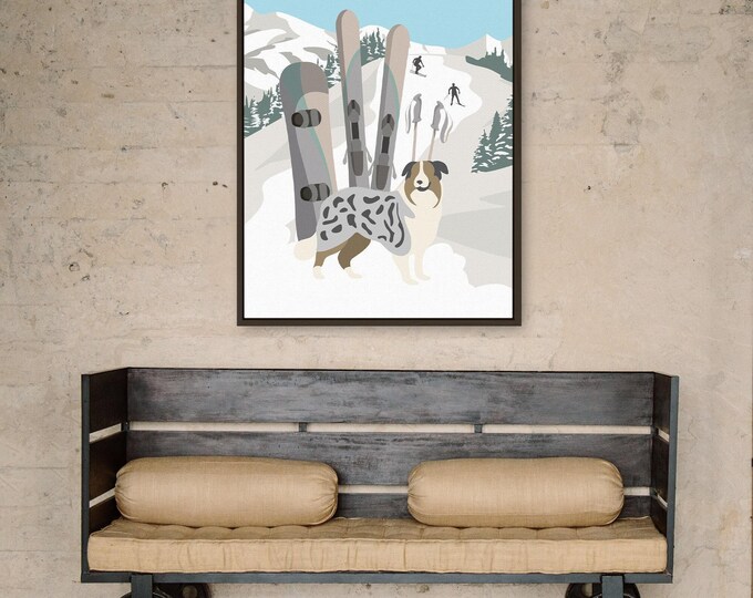 Good Dog Ski Poster: Vintage Mountain Cabin Wall Art