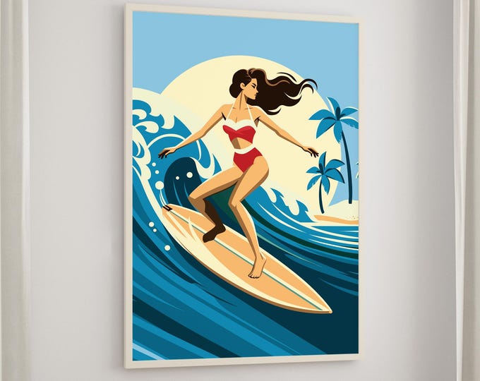Surf Wall Art: Vintage Beach Vibes (Framed or Unframed Options)