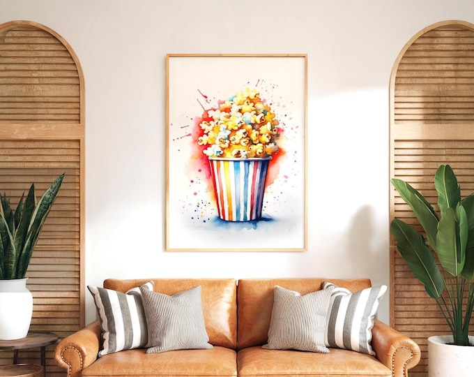 Buttered Popcorn Wall Art, La Dolce Vita Vintage Movie Night Decor