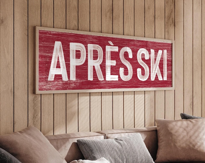 Apres Ski Sign – Rustic Lodge Wall Decor for Ski Cabins