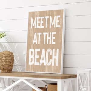 Beach House Decor, Vintage Beach Sign, Coastal Wall Art, Retro Canvas Print, Fun Vacation Rental Decor, Durable Outdoor Wood Sign