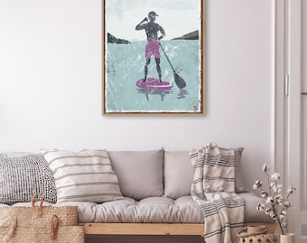Violet Art, Schild „Lila Seeleben“, Wanddeko für Stand-Up-Paddlerinnen