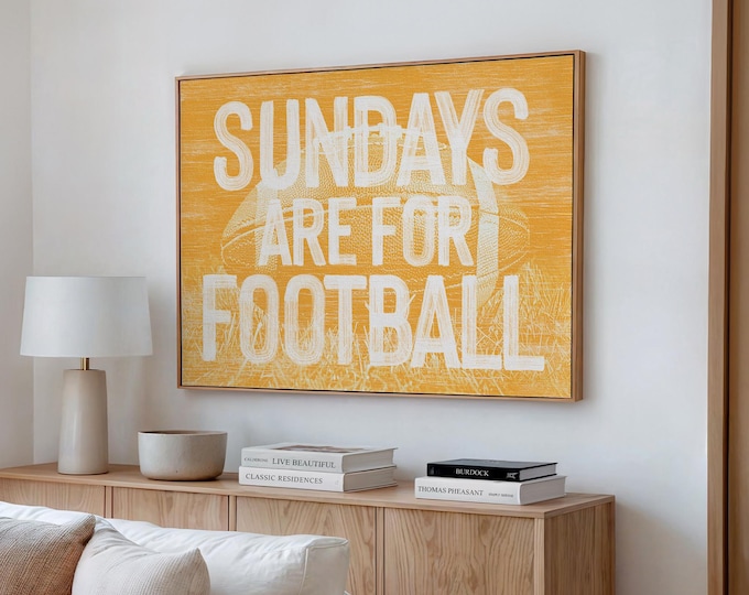 Football Wall Decor: Vintage Faux Wood Style (Canvas or Aluminum Prints)