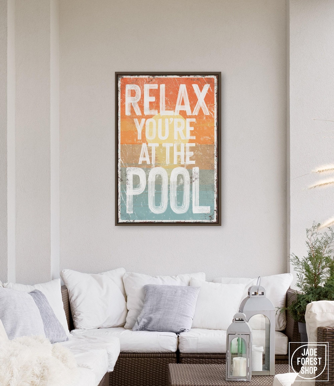Vintage Pool Sign - Rustic Sunset Decor for Patio or Lanai - Etsy