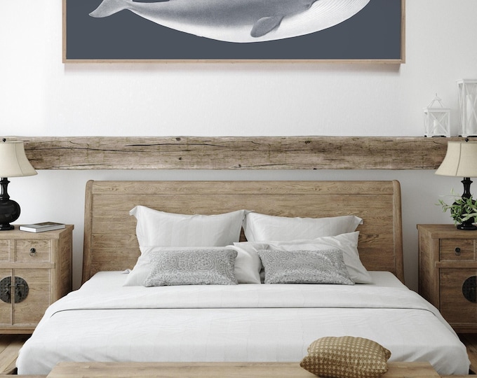 Whale Wall Art: Nautical Beach Decor (Framed Long Skinny Prints)