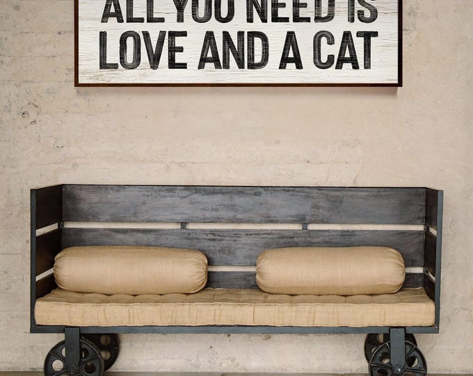 Boho Cat Wall Sign, Black and White Quote Art, Charming Cat Gift