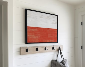 Polish Flag Art, Vintage Distressed Heritage Print in Black Frame