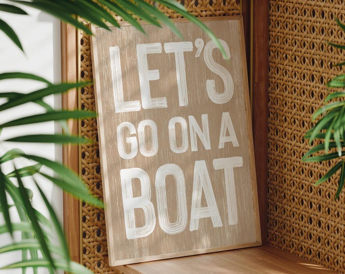 Boat Wall Art: Vintage Nautical Style (Faux Wood, Multiple Sizes)