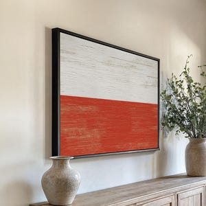 Polish Flag Print Framed, Weathered Wood Style on Canvas, Canvas Metal or Paper, Vintage Polish Flag Decor, Flag of Poland, Gift for Pole