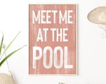 Coral Wall Art, Distressed White Letters for Swimmers